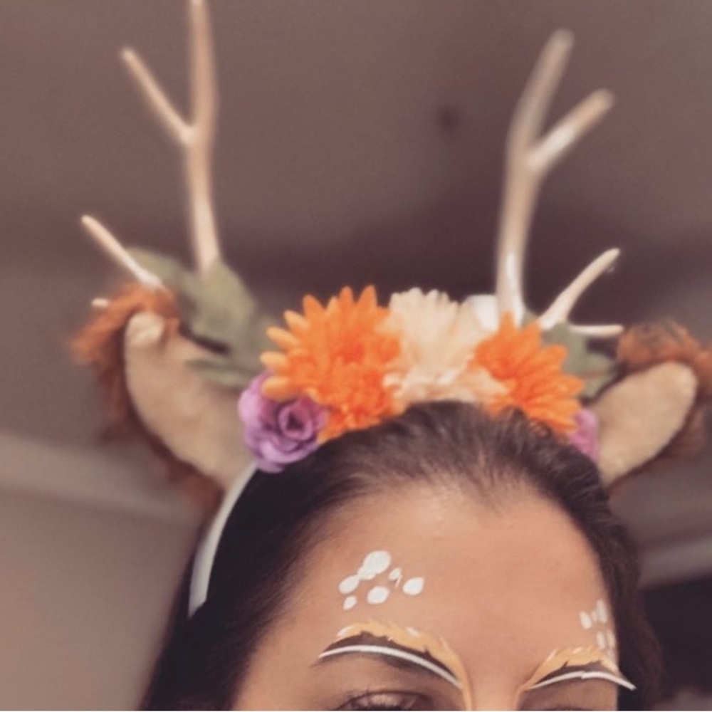 Oh Deer! Floral Antler Headband with Ears - Picture 4 of 4
